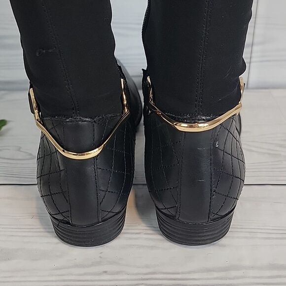 Isacc Mitzrah Imtory Black Knee-High Leather Boots Womens Size 7 - Picture 9 of 15